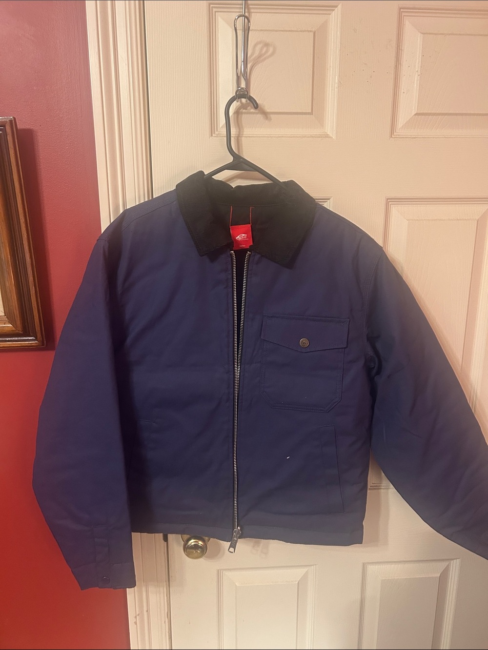 Vans Navy Jacket with Black Corduroy Collar